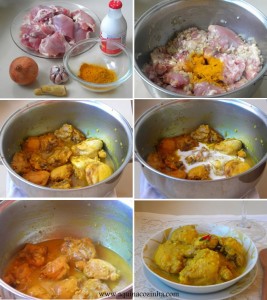 Frango com leite de coco e açafrão