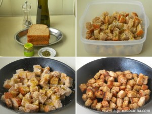 Como fazer croutons