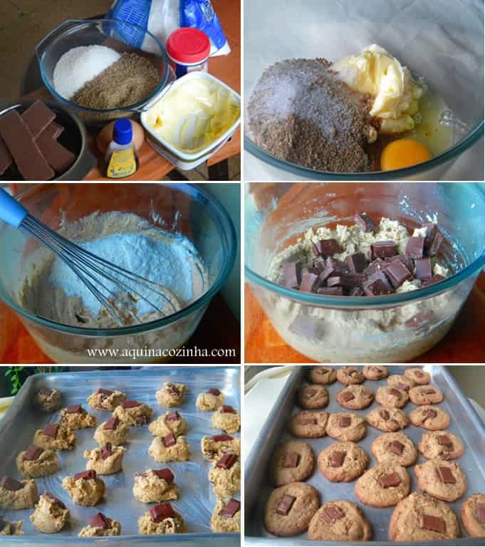 Receita de cookies com pedaços de chocolate