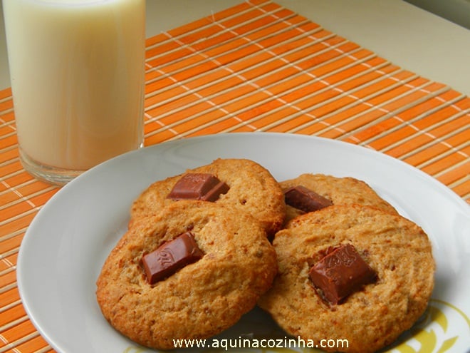 Receita de cookies com pedaços de chocolate